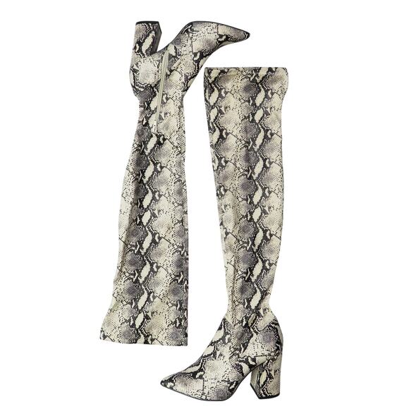 Steve Madden Women's Jacoby Thigh High Over The Knee Boots Snake Pattern Tall 6 - Picture 3 of 6